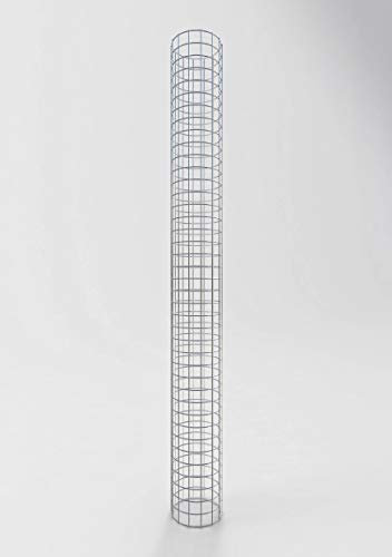 Gabionensäule rund feuerverzinkt, 22 cm Durchmesser, 200 cm Höhe, Maschenweite 5 cm x 5 cm