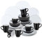 vancasso serie Lento Vajillas Completas Modernas de 32 piezas para 8 Personas, Plato Llano, Plato de Postre, Cuenco y Taza, Redonda Mate Blanco Ceramica