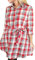 FANCYINN Robe Chemise Femme Manche Longue Robe à Carreaux Casual Hiver Tunique Blouse Mini Robe Rouge Blanc Gris S