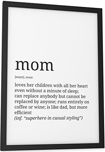 Papierschmiede® Definition Mom, A4 Poster für Wohnzimmer, Schlafzimmer, Küche, Esszimmer, Wandbild Geschenk Wanddeko Spruch English - ohne Rahmen