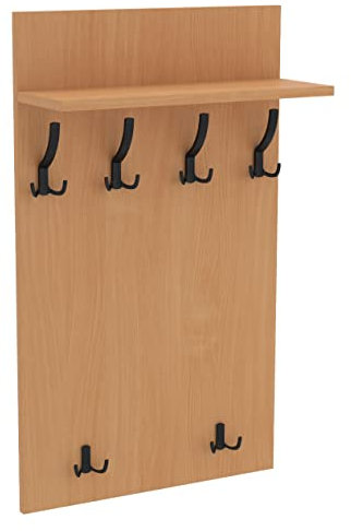 AKKE 120x60 | MAXI Garderobenpaneel Wandgarderobe Garderobe Wandpaneel Kleiderstange SCHWARZ | BAYERISCHE BUCHE