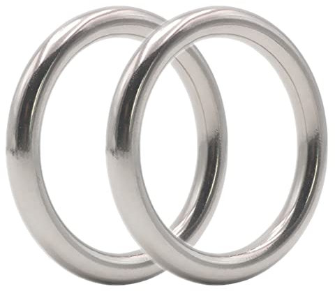 WayOuter 2 Stück Edelstahl-Ringe Rundringe Edelstahl Ø 80mm x 10mm wetterbeständig rostfrei belastbar geeignet für Segelsport