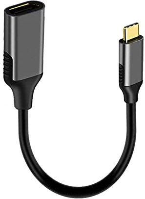 Adaptateur USB C vers DisplayPort, 18 cm Thunderbolt 3 vers DP1.4 Femelle (3840 x 2160 @ 60 Hz), Compatible avec MacBook Pro, iMac, Dell XPS, Alienware, Razer Blade, Oculus Rift S, etc