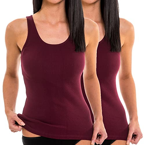 HERMKO 17310 2er Pack Damen Tank Top aus Baumwolle/Modal