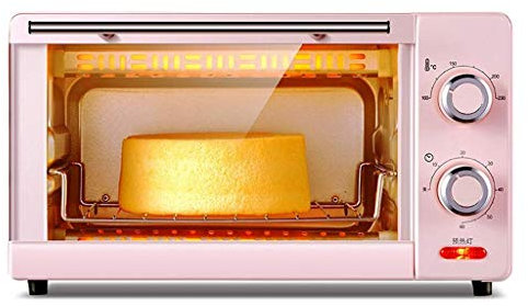 MXXHFC Mini Forno Elettrico Multifunzione per Uso Domestico 1000W 11L Temperatura controllabile 100-230 ℃ e 60 Minuti Scatola per Cottura del Pane Porta in Vetro temperato con Accessori (Rosa)