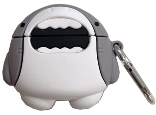 eglixu Funda protectora de silicona para auriculares inalámbricos Xiaomi True Redmi Buds 3, diseño divertido en 3D, funda protectora de silicona con llavero (tiburón)