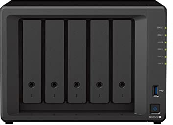 Synology DS1522+ 5-Bay DiskStation NAS AMD Ryzen R1600 8GB Ram 4xRJ-45 1GbE LAN-Port, Bundle mit 5x8TB WD Red Plus HDDs