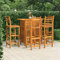 Tidyard 5-TLG. Gartenbar Set Theke Bar Tresen Gartentheke Bartisch Barhocker Barstuhl Gartenmöbel Massivholz Akazie