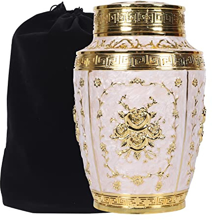 Urne funéraire pour cendres humaines adultes femmes – Urne funéraire en forme de fleur de rose pour maman – Urne funéraire pour femme en alliage de zinc – Peut contenir 200 centimètres cubes de
