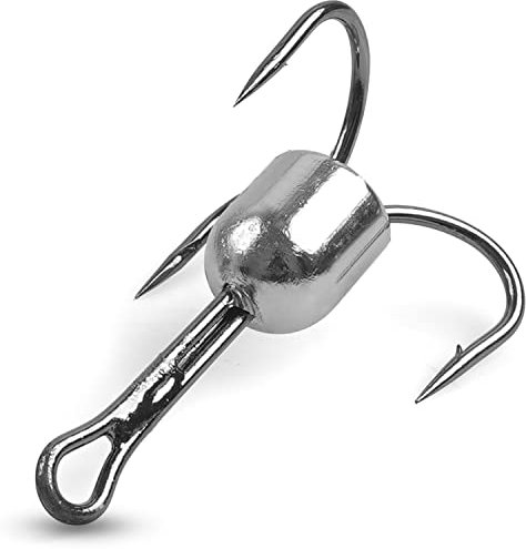 Snagging Hooks Weighted Treble Hooks,5pcs Large Weighted Treble Fishing Hooks Bunker Snag Hooks with Weight for Baitfish Trout Salmon 5/0 6/0 8/0 10/0