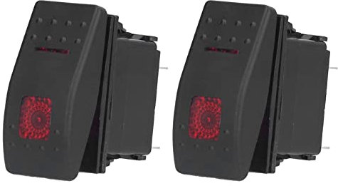 BORDSTRACT 2 Uds Interruptor Basculante, Interruptor Basculante Impermeable De 5 Pines 12v-24v, Interruptor De Palanca Iluminado, Interruptor De Palanca, Para Coche, Barco, Camión(Red light)