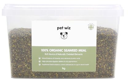 Comida de algas marinas 100% orgánica para perros, ayuda a estimular la digestión, equilibrar las deficiencias de nutrientes y ayuda a la pigmentación, fabricado en Reino Unido. (1 kg)