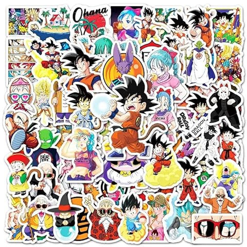 Dragon Ball Z Stickers 100pcs Waterproof Cartoon Anime Sticker for Laptop Water Bottle Motorcycle Bicycle Car Scrapbook Skateboard Luggage, Vinyl Super Saiyan Goku Sticker for Kids Teens