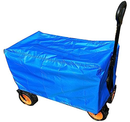 Bollerwagen Abdeckung, Faltbare Regenschutzhülle für Handwagen Garten Wagen Abdeckung 210D Wasserdicht &Staubdicht Outdoor Transportkarre Handwagen Abdeckung für Garten Camping,Belastbar bis 100kg