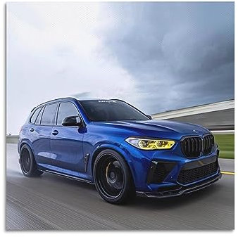 JIYUN Deutsches Supercar-Poster BMW X5 M & BMW X6 M Rennautos, dekoratives Gemälde, Leinwand-Wandposter und Kunstdruck, modernes Familienschlafzimmer-Dekor-Poster, 40 x 40 cm