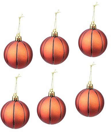 BUGUUYO 6st Weihnachten Baum Ornament Bälle Weihnachts-Basketball-Ornament Schneeflockenkugel Weihnachts-Basketball-dekor Weihnachtssilberkugel Weihnachtsschmuck Mini Festlich Spielzeug