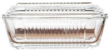 Plato de mantequilla Plato de mantequilla de vidrio con tapa, plato de mantequilla de buen agarre, caja de mantequilla transparente cuadrada, accesorio de cocina tradicional decoración de cocina