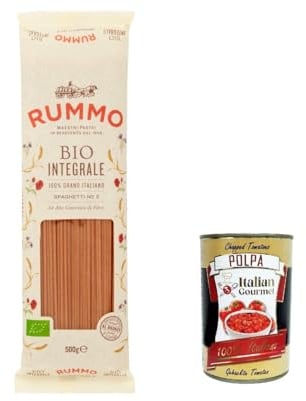 20x Rummo Pasta Integrale Spaghetti N. 3, Vollkornnudeln Nudeln Vollkorn Italienische Pasta 500g + Italian Gourmet polpa 400g