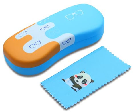 bingdwendwen Brillenetuis für Kinder, Sonnenbrille Brillenetui Hartschale niedliche Brillenetuis für Mädchen Jungen leicht und tragbar (Cartoon orange)