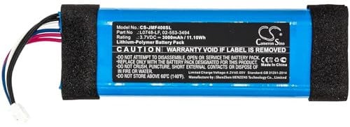 Generic Speaker 3000mAh / 11.10 Battery For JBL 02-553-3494 GSP872693 L0748-LF Flip Essential Flip 3 Stealth Edition Flip 3 SE