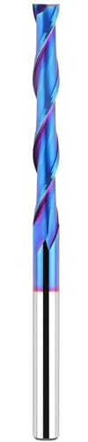 EANOSIC Extra langer 4 Zoll Upcut Spiralfräser Bit 1/4 Zoll Schaft, 1/4 Zoll Schnittdurchmesser, Vollhartmetall mit NACO Beschichtung CNC Router Bits Schaftfräser für Holzschnitt, Trimmen, Schnitzen