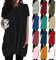 Generic Damen Longshirt Kurzarm mit Tasche Oversized Tshirt Lang Longtops T-Shirt Sommer Oberteile Einfarbig Rundhals Longbluse Lässig für Leggings Pullover T Shirt Tunika Tops