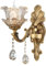Vintage Floral Wall Mount Lamp 1 Head Crystal Glass Shade Wall Sconce Light Retro Golden Bronze Color Decoration Metal Wall Lamp, Bedside Living Room Restaurant Stairs Hotel Bars (E14 Base, No Bulb)