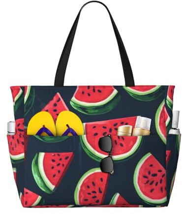 ZHONGSK Große Strandtasche für Damen, große Kapazität, Strandtasche, Stern-/Pool-Tasche mit Reißverschluss und Taschen, faltbare Handtasche für Fitnessstudio, Reisen, Einkaufen