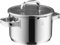 WMF Function 4 Advanced - Pentola grande 20 cm, coperchio in vetro, pentola per carne a induzione, 3,4 l, acciaio INOX Cromargan lucido, 4 funzioni di versamento, scala interna, colore: Argento