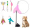 Jouet à Plumes pour Chats - 7 Pièces Interactifs avec Baguette Magique et Pêche à Ventouse Amovible - Kit Intérieur