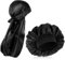 COMNICO Seidig Durag Kappen Elastische Kappe Lang Schwanz Kopfwickel, Seidenhaube für Herren, 2 Stück Breites Satinhaubenband (DE/NL/SE/PL, Alphanumerisch, Einheitsgröße, schwarz)