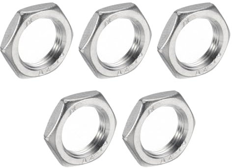 QUARKZMAN 5Stk Guss Rohr Fitting Sechskant Kontermutter 304 Edelstahl Sechskant Kontermutter 3/4 Innengewinde (DN20) für Festwasser Besen und Unterboden Reiniger