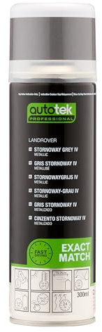 AutoTek Professional Exact Match Car Spray Paint, Landrover Stornoway Grey IV Aerosol Spray, 300 ml