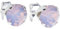 pewterhooter Women 925 Sterling Silver Crystal Stud Earrings (Rose Water Opal)