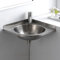 KOKANIGODVA Badezimmer-Eckwaschbecken,Einzelbecken-Einbau-Edelstahl-Barwaschbecken,Bar-Spülbecken,Dreieckiges Waschbecken,Für Wohnmobil,Wohnwagen,Bootfahren,Küchenwaschbecken Mit Wasserhahn