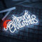 NOXET Merry Christmas Neonschild Weihnachtsmütze Neonlicht weiße Buchstaben Neonlichtschilder für Weihnachtsfeier, Kinderschlafzimmer Bar Geschäft Weihnachtsdekoration, Geschenk