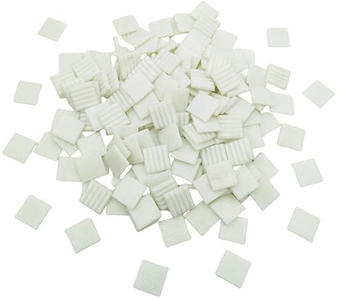 BTMIEY 500 g Quarz-Mosaikfliesen, 2 cm, mehrfarbige Mosaik-Steine für DIY-Mosaikherstellung, Handwerk, Hobby, Kunst, Heimdekoration, Wanddekoration (weiß)