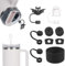 AUAUY Juego de Accesorios para Vasos Stanley, 2PCS Tapas con Pajita, 6PCS Tapones de Silicona A Prueba de Fugas, 1 Funda de Silicona ara 40Oz y 30Oz Stanley Cup Accesorios, (Taza No Incluida, Negro)
