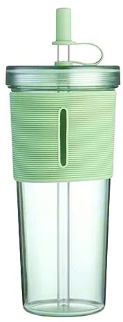 700Ml Coffee Cup Water Bottle Travel Mug with Straw and Leakproof Lid,Leakproof Coffee Mugs Reusable, Large Capacity Double Layer Water Bottle Iced Coffee Cup for Travel Or Hot Drinking (B)