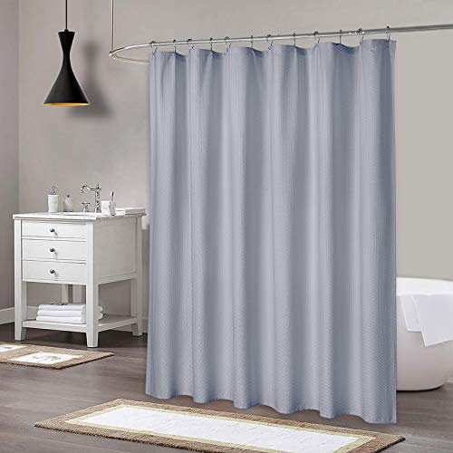LuxFocus Dünn Wasserdicht Dusch Vorhang für Badewanne und Dusche im Badezimmer, Blickdichter Duschvorhang, Waschbar Badvorhang aus Polyester Stoff Grau,182×182cm