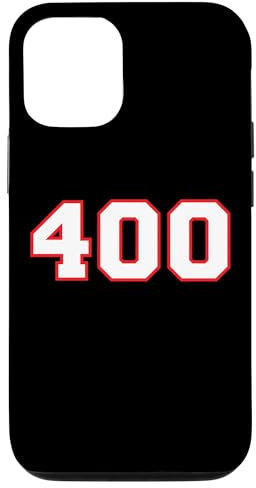 Hülle für iPhone 14 Nummer #400 Sport Weiß Rot Nummer