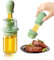 Oil Brush Dispenser, 180ml 2 in 1 Oil Dispenser Glass Oil Bottle Kitchen Olive Oil with Silicone Brush Squeeze Dropper for BBQ, Frying, Baking, BBQ Pancake
