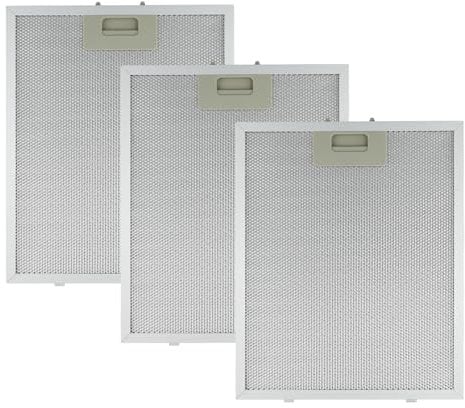 Nexhyp 3PCS Metal Cooker Hood Grease Filter, 320x260mm 5-Layer Aluminum Mesh,Kitchen Extractor Fan Filters, Replacement Durable Vent Filter Fit for Many Leading Brand of Cooker Hood