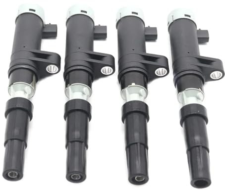 Ignition Coil 8200405098 Zündspule Kit 243CSD16697 Für Renault Clio Laguna Megane Scenic Auto Zubehör Zündkerzen(4pcs)