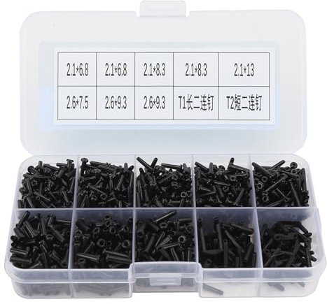 cardyven Badminton-Ösen, 1 Box Badminton-Saitenschutz-Set Tragbares Schläger-Ersatz-Reparatur-Ösen-Werkzeug Nylon-Schläger-Ösen in Mehreren Größen