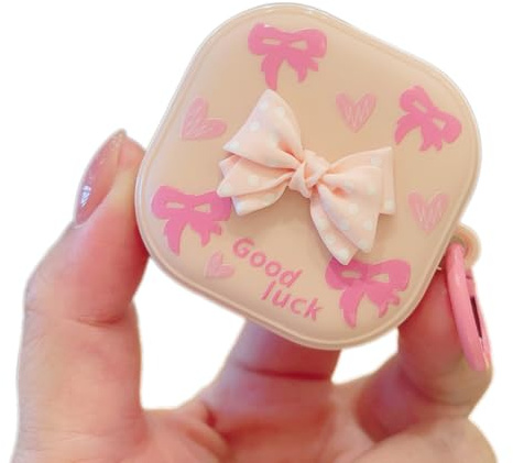 GULVQYF Case for Galaxy Buds FE/2 Pro/Pro/live/bud 2,Cute Beautiful bow tie Shockproof candy color Earphones Protective Cover,Earbuds Accessory for Women Girls (Pink)