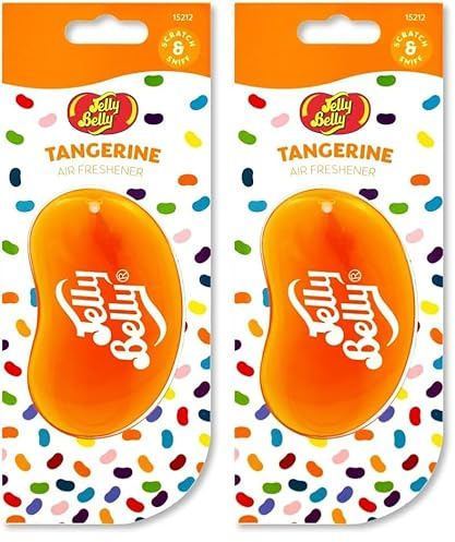 Jelly Belly 15212 3d Jelly Bean Air Freshener - Tangerine, Orange (Pack of 2)