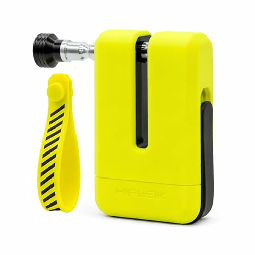 Hiplok MD1000 Motorcycle Disc Lock - Anti Angle Grinder, Sold Secure Diamond and Art 4 Star Rated Security, 12mm Hardened Steel Pin, Carry Case and Reminder Tags Included (Neon Yellow)
