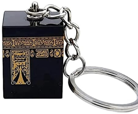 Porte-clés Kaaba en Cristal avec Boîte Cadeau – Porte-clés Islamique Symbolique – Idéal Ramadan, Aïd, Hajj & Omra