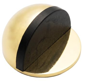 CZXCV Self Adhesive Floor Door Stoppers Oval Stainless Steel Door Stop Wall Protector for Hard Floors and Glass (1, Gold)